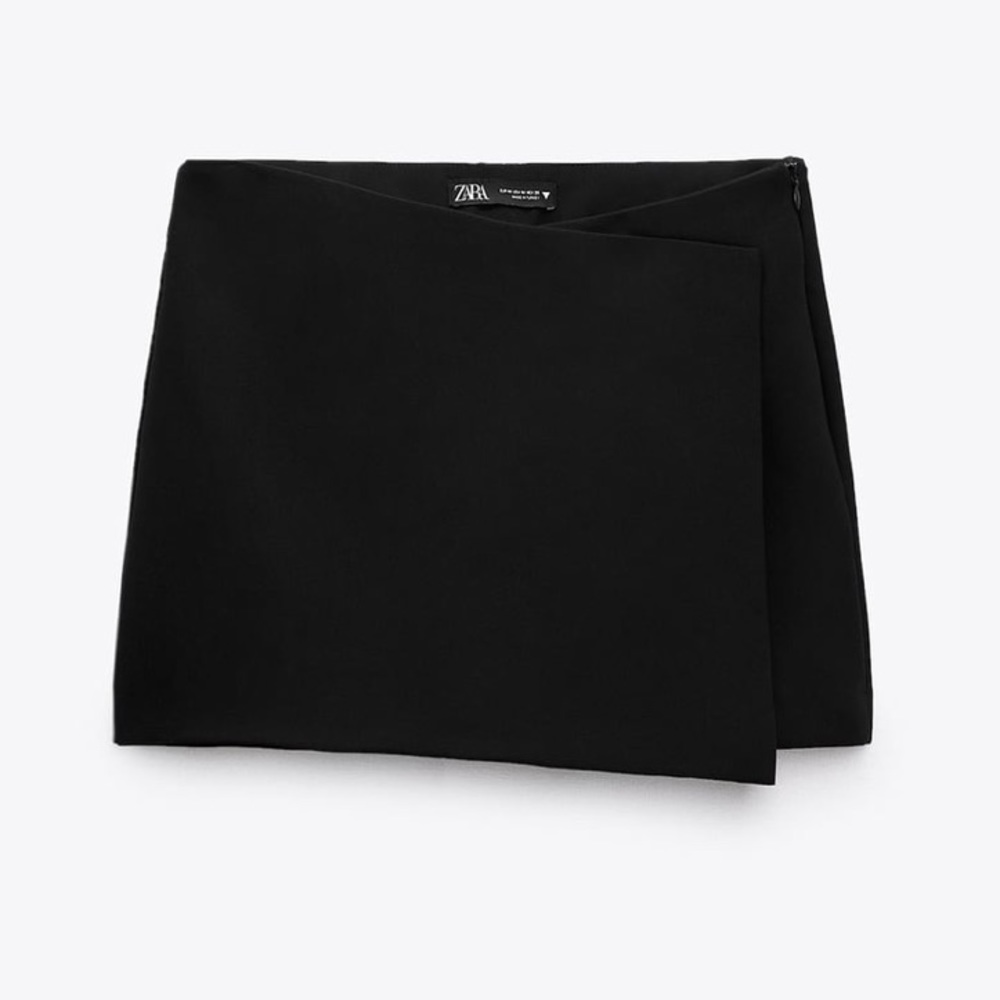 ZARA Black Asymmetrical Skort